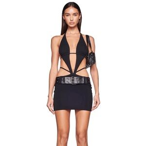 I am Gia iamgia black Luira mini dress club Miami xs extra small New York